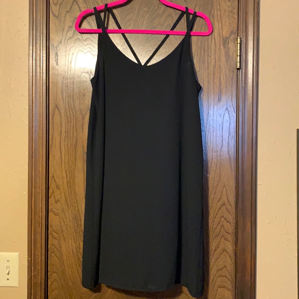 Pink Republic Size Large Black Spaghetti Strap Lined Dress